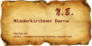 Niederkirchner Barna névjegykártya