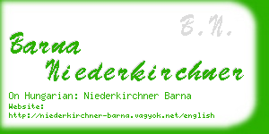 barna niederkirchner business card